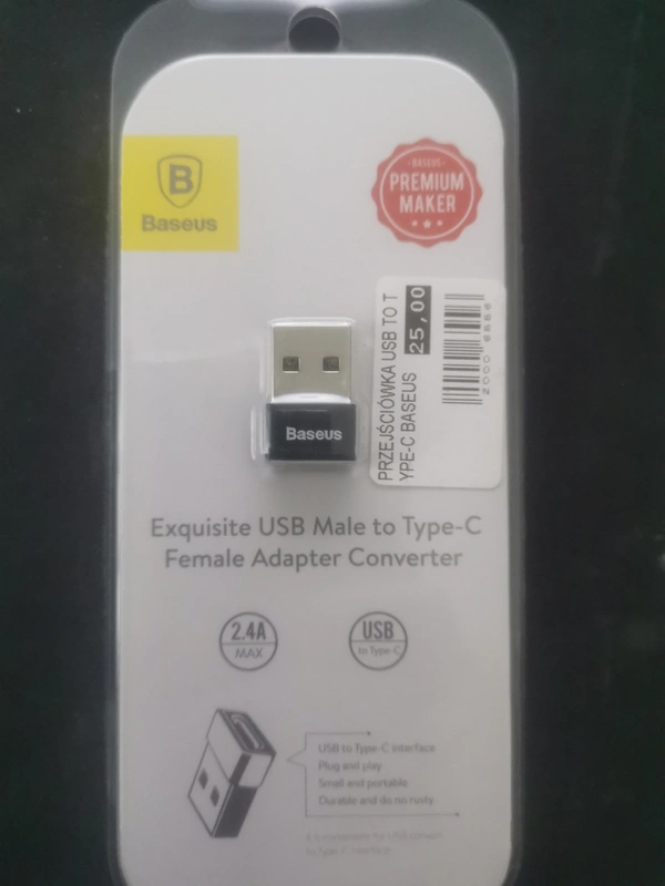 Produkt o nazwie PRZEJŚCIÓWKA USB TO TYPE-C BASEUS z kategorii Akcesoria GSM